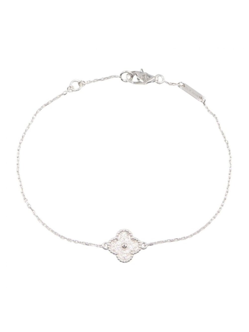 Van Cleef & Arpels Bre Sweet Alhambra Diamond 16.5 18k White Gold
